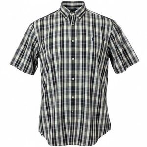 VTG‎ Polo Ralph Lauren Classic Fit S/S Button Down Shirt Blue Plaid Men's Sz XL